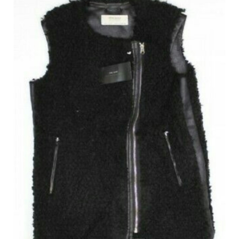 zara faux sherling vest nwot